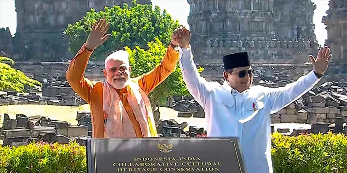 PM Modi prays at Indonesia’s Prambanan Temple