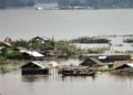 The Brahmaputra river in Assam flood
