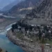 The Chenab river flowing through a mountain valley