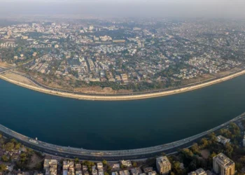 The Sabarmati riverfront in Ahmedabad, Gujarat