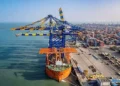 Container ship at an Indian port representing the IMEC corridor