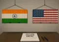 Container port symbolising India–US trade