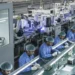 A worker on an electronics assembly line in India