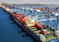 Container terminal at Jawaharlal Nehru Port, India's largest container gateway