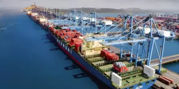 Container terminal at Jawaharlal Nehru Port, India's largest container gateway
