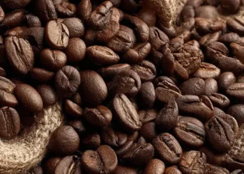 Roasted coffee beans in bulk