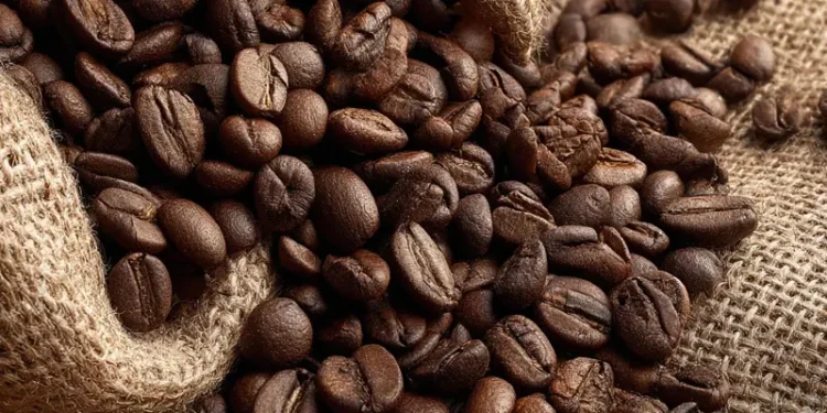 Roasted coffee beans in bulk